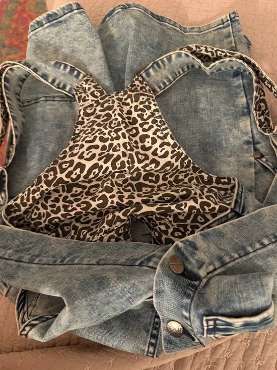 Tiger x Horse Mens Denim Overall Size Medium Blue West Snow Wash Pocket Casual - Picture 6 of 14